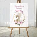 Canvas print welcome to my baptism,Golden circles and rabbit