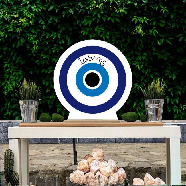 Wooden printed sign, Evil eye protection boy