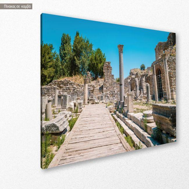 Πίνακας σε καμβά αρχαία Έφεσος, Old ruins of Ephesus