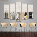 Πίνακας σε καμβά Hairdressing tools, πεντάπτυχος