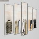 Πίνακας σε καμβά Hairdressing tools, πεντάπτυχος