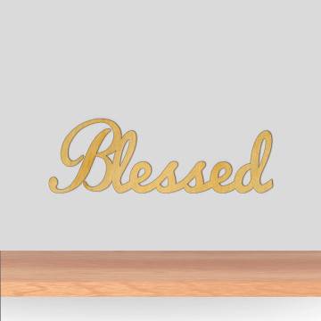 Wooden sign Blessed