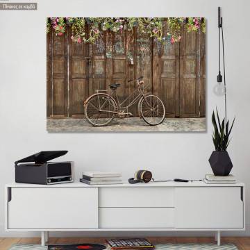Canvas print Old style rusty brown bicycle