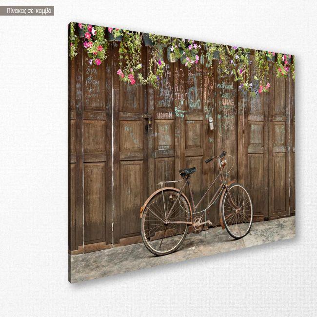 Canvas print Old style rusty brown bicycle