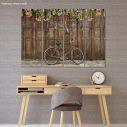 Canvas print Old style rusty brown bicycle, four panels