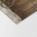 Canvas print Old style rusty brown bicycle, four panels
