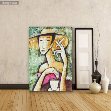 Canvas print Lady in cafe I