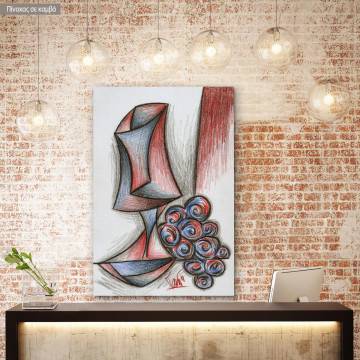 Canvas print Glass with grape