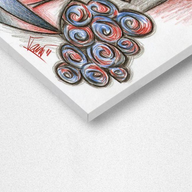 Canvas print Glass with grape