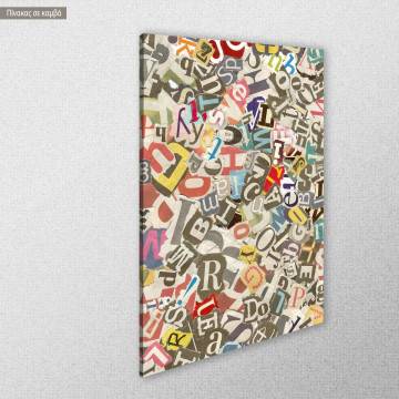 Πίνακας σε καμβά Newspaper letters Όψη 1 2