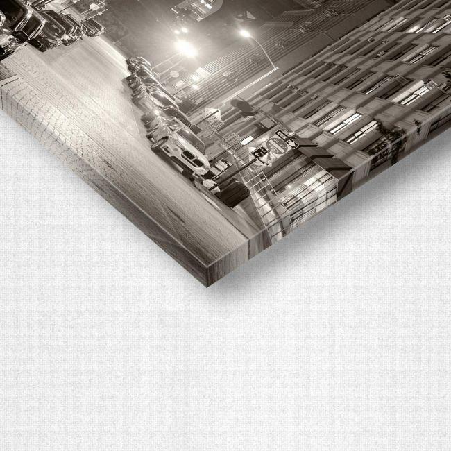 Canvas print View of Manhattan bridge grayscale