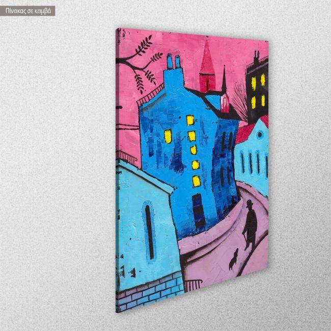 Canvas print Man with dog