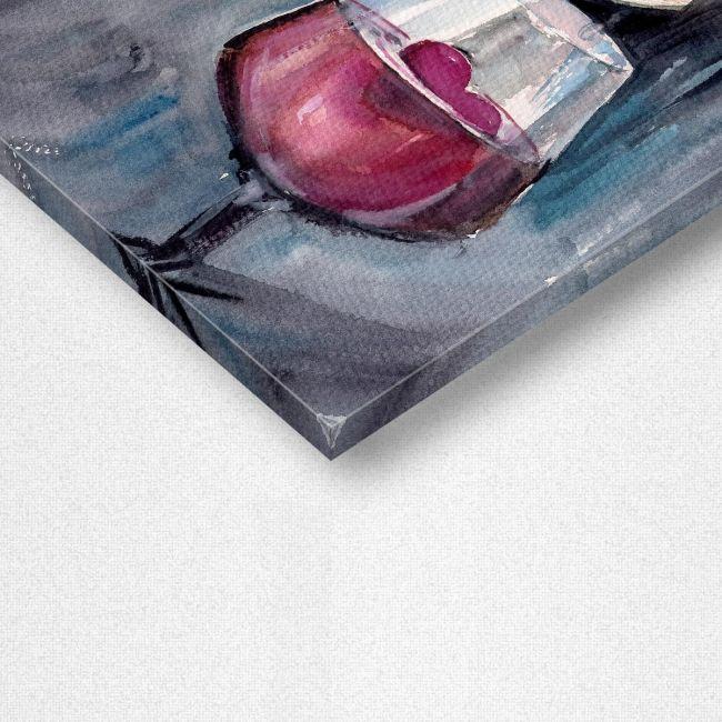 Canvas print Sad woman with small red heart