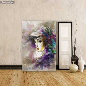Canvas print Beautiful woman in a hat