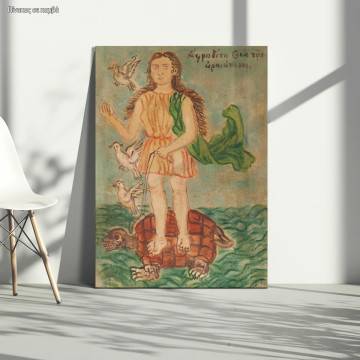 Canvas print Hercules and the Goddess Aphrodite, Theophilos