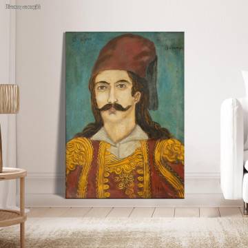 Canvas print Hercules and the Markos Botsaris, Theophilos