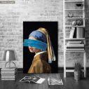 Canvas print Girl with pearl earring reart, (Original Vermeer J)