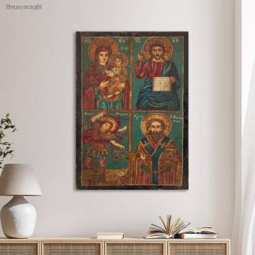 Canvas print Virgin Mary and Saints, Theophilos