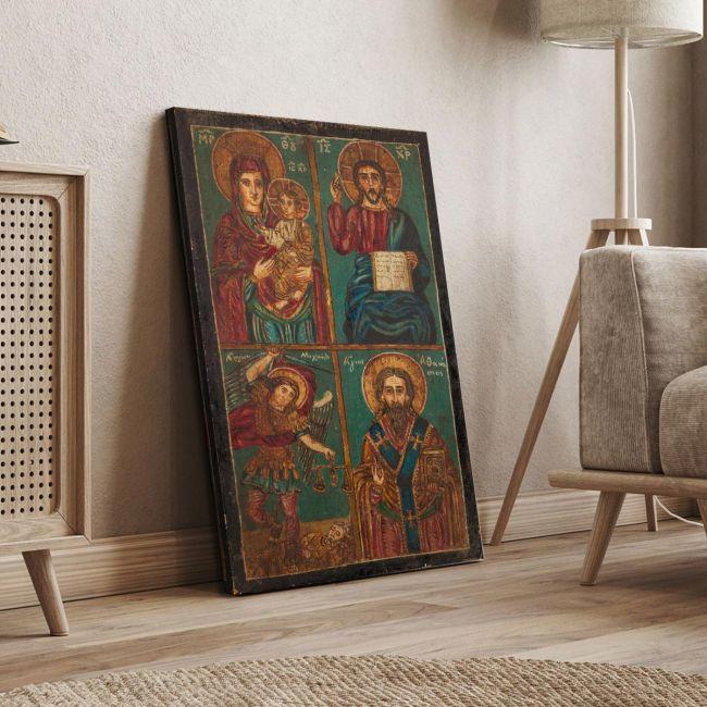 Canvas print Virgin Mary and Saints, Theophilos