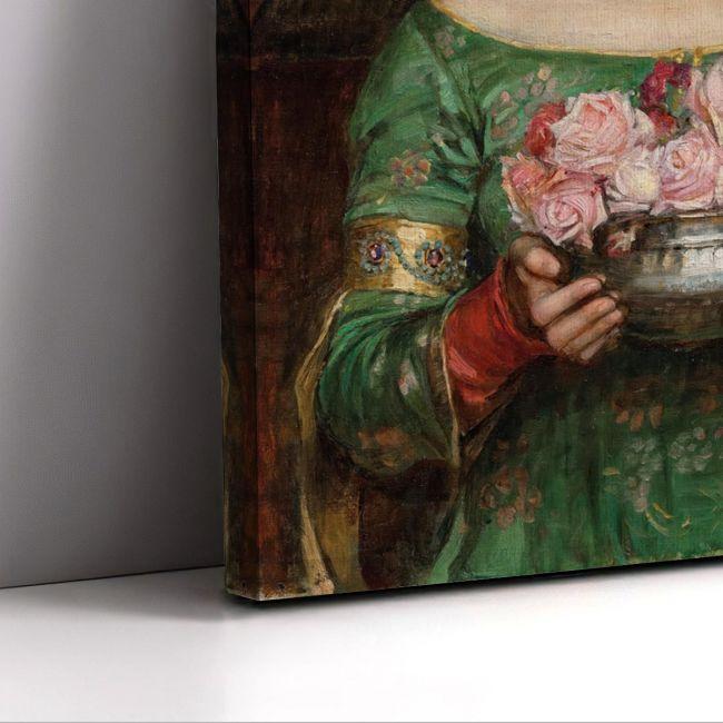 Canvas print Gathering rosebuds, Waterhouse J. W.