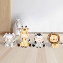 Wooden figures printed cute savanna sitting animals