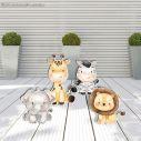 Wooden figures printed cute savanna sitting animals