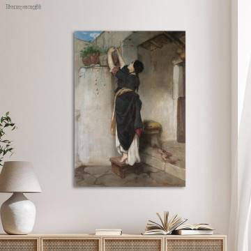 Canvas print Megaritissa cutting carnations, Oikonomou J.