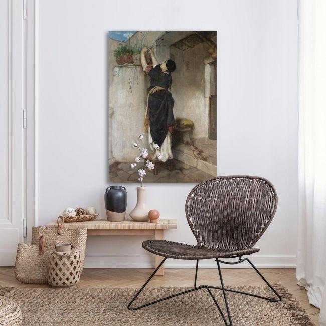 Canvas print Megaritissa cutting carnations, Oikonomou J.