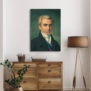 Ioannis Kapodistrias painting, historical portrait by Dionysios Tsokos on stretched canvas, classic home decor. 2