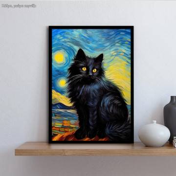 Vincent's cat , κάδρο, μαύρη κορνίζα