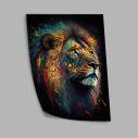 Lion in splash colors, poster