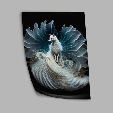 White fox I κάδρο, κάδρο, μαύρη κορνίζα 2