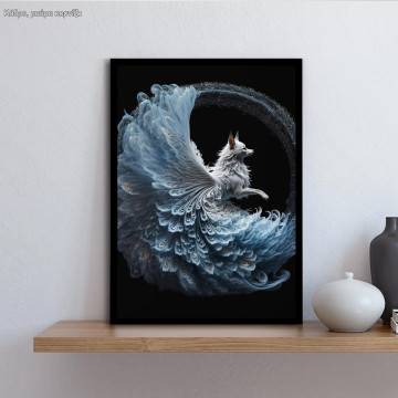 White fox III κάδρο, κάδρο, μαύρη κορνίζα