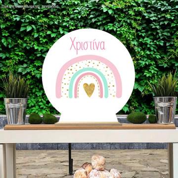 Wooden printed sign, Rainbow nordic