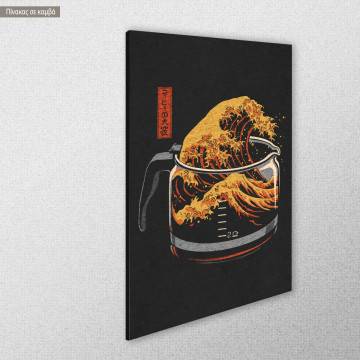 Πίνακας ζωγραφικής The coffee great wave reart (Original Hokusai) Καμβάς τελαρωμένος Όψη 1 2