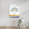 Canvas printwelcome to my baptism , Rainbow nordic blue