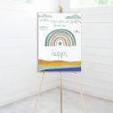 Canvas printwelcome to my baptism , Rainbow nordic blue