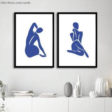 Abstract female figure Blue, poster