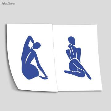 Abstract female figure Blue, poster 2