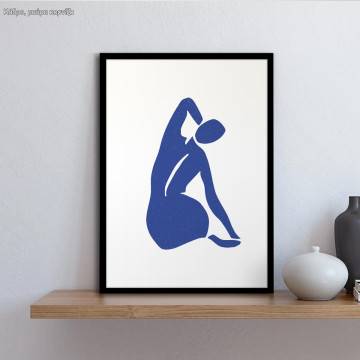 Abstract female figure Blue I , κάδρο, μαύρη κορνίζα