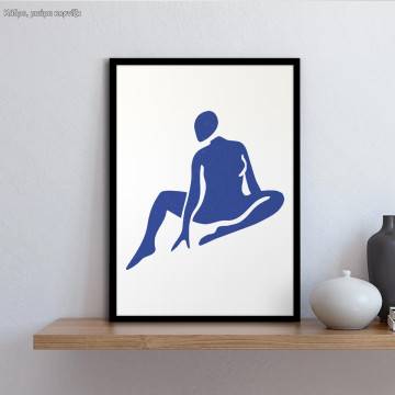 Abstract female figure Blue II, poster