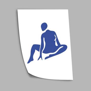 Abstract female figure Blue II, poster 2