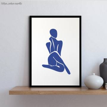 Abstract female figure Blue III, poster