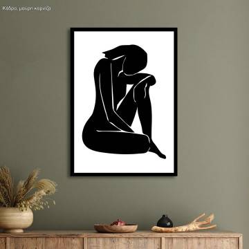 Abstract female form B&W, poster