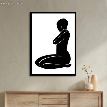 Abstract female form B&W I, poster