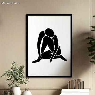 Abstract female form B&W II , κάδρο, μαύρη κορνίζα