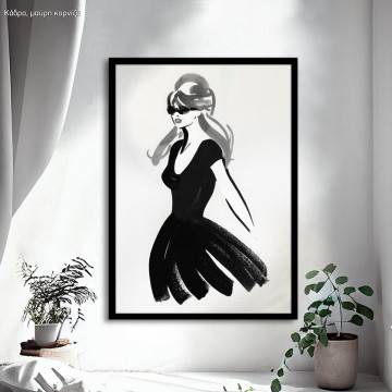 Model in watercolor III , κάδρο, μαύρη κορνίζα