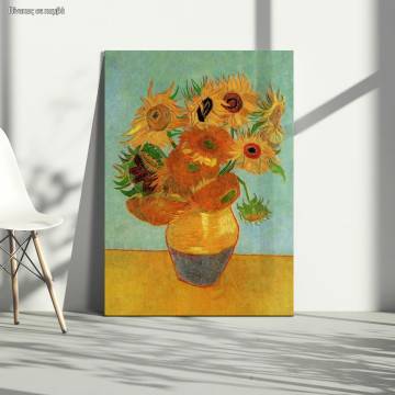 Πίνακας ζωγραφικής Sunflowers by Vincent van Gogh, καμβάς 1