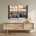 Canvas printNew York city skyline, window view