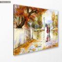 Canvas print Couple in the autumn park